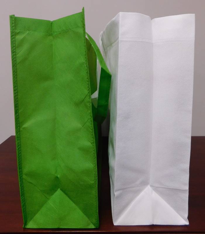 Green & White Reusable Value Totes - 20 x 16 x 6