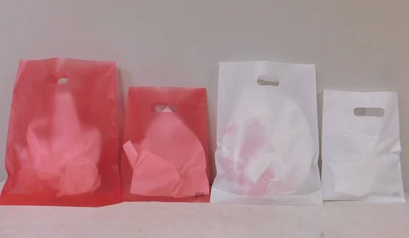Red & White Die Cut Handle Bags