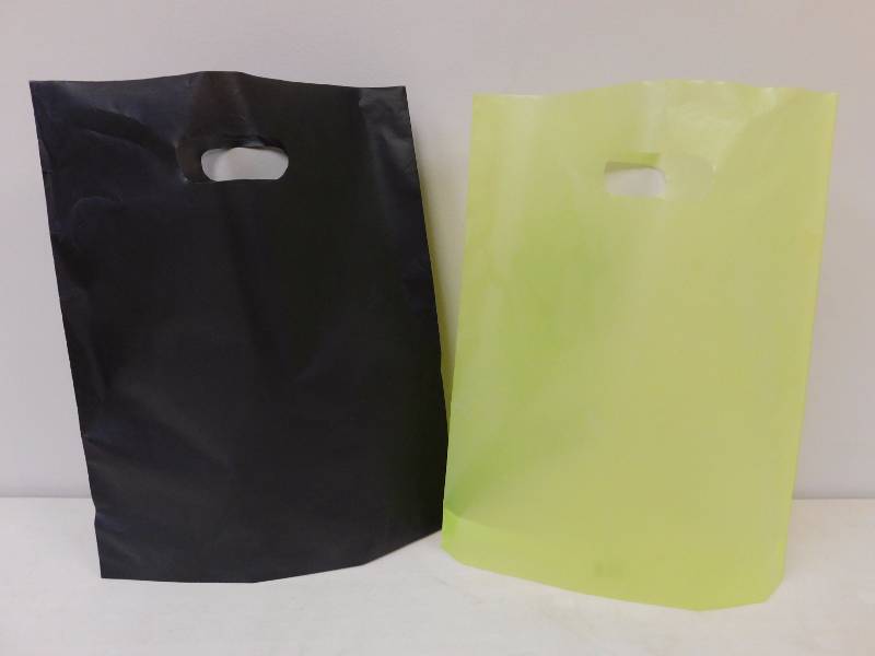 Black & Lime Green Die Cut Handle Bags - 12 x 15 x 3