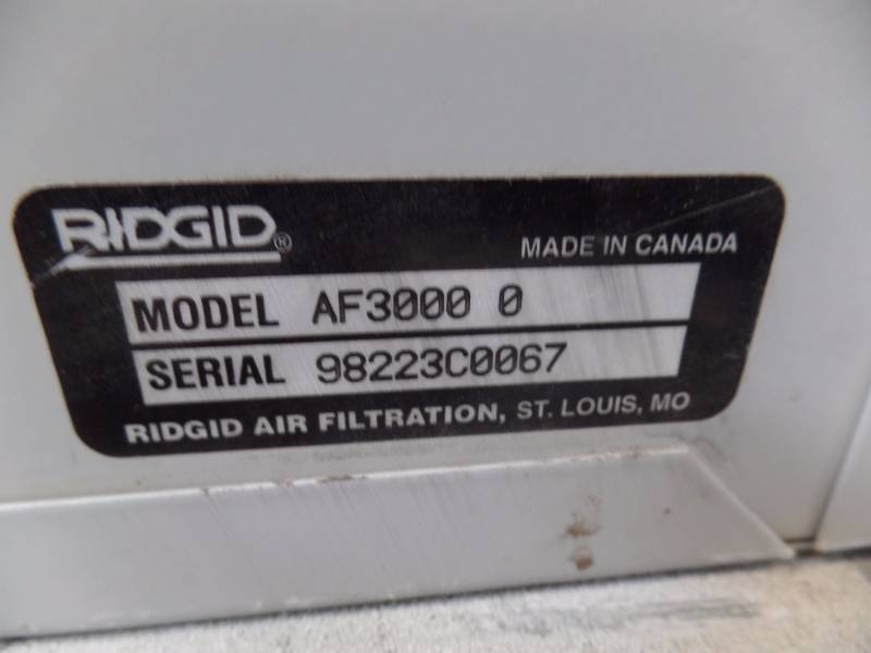 Ridgid air filtration on sale system af3000