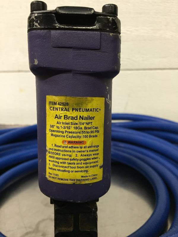 38 AIR HOSE WITH ENDS AND BRAD AIR NAILER 38 - 1 316