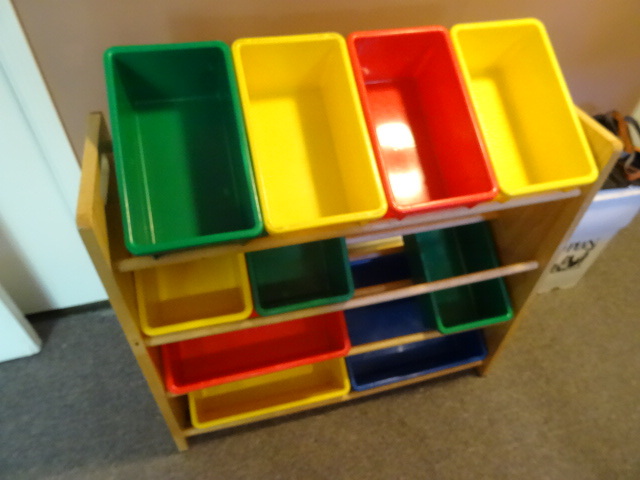 Kids storage bin unit
