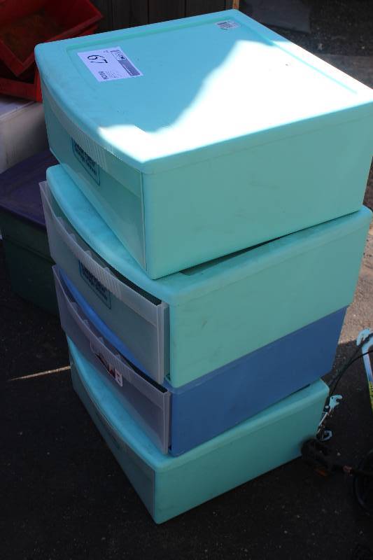 lot 67 image: Lot of (4) Plastic Storage Bins