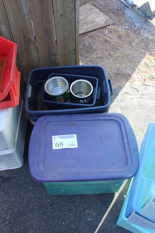 lot 68 image: Lot of (4) Plastic Storage Bins