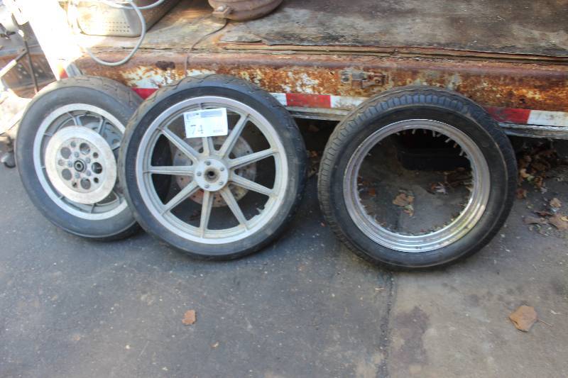 lot 74 image: Lot of (3) Motorcycle Wheel & Tire