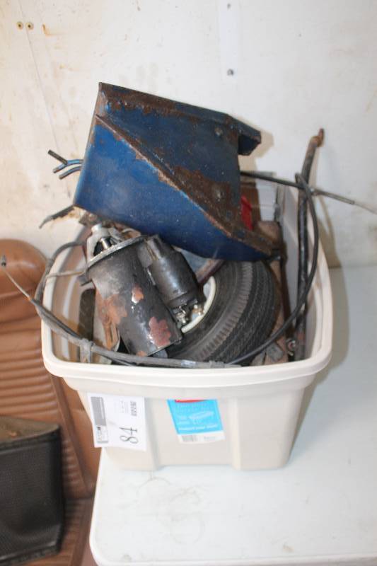 lot 84 image: Lot of Misc Parts Including Lights, License Plate, Wheels, And More