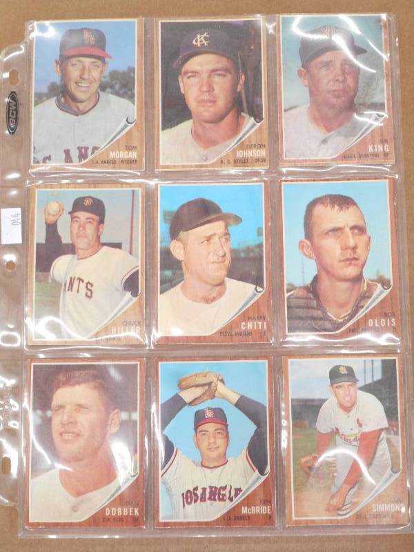 lot 44 image: 1962 Topps Baseball Cards - Qty. 9 ...