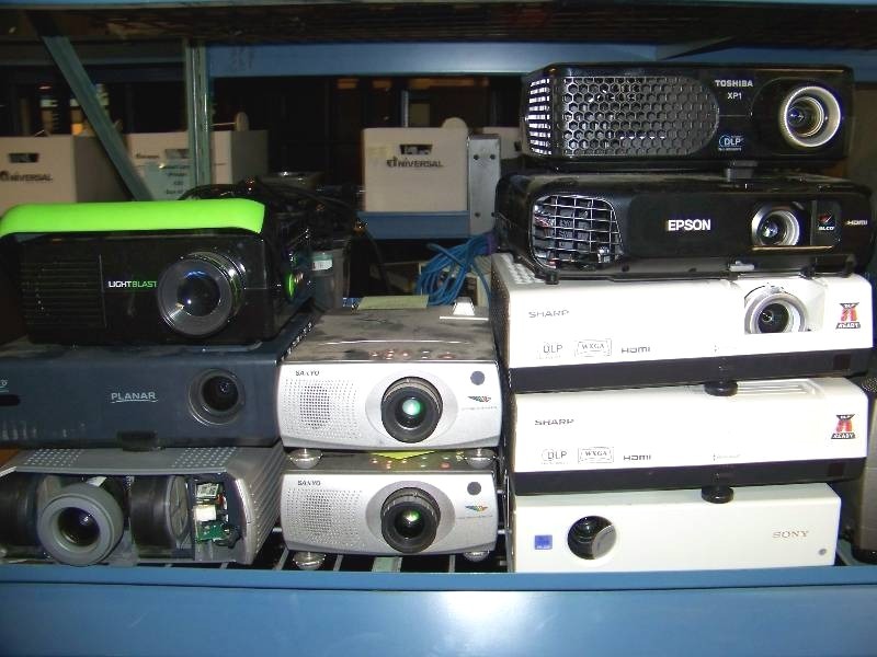 lot 22 image: (2 - 8 wide shelves) Projectors for PARTS  REPAIR