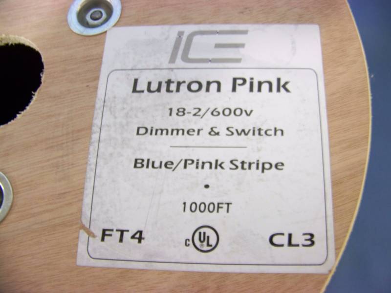 lot 77 image: (1000 Spool) ICE, Lutron Pink, 18-2  600v, Dimmer and Switch Cable