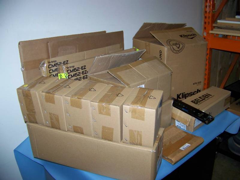 lot 64 image: Large lot of Mounts, Ceiling Tiles, Ceiling Storage Boxes, Speaker Housing and more