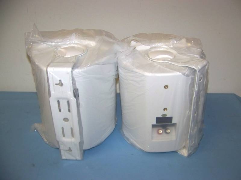 lot 34 image: (Pair) OWI, Indoor  Outdoor, Commercial-Grade, Audio Speakers with Mounting Brackets - BRAND NEW in Original Box