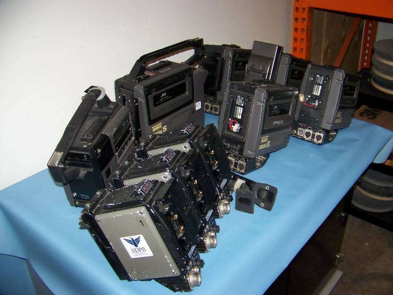 lot 57 image: (6) JVC, Digital S, Dockable Video Cassette Recorders and (3) Ikegami, Camera Adapters