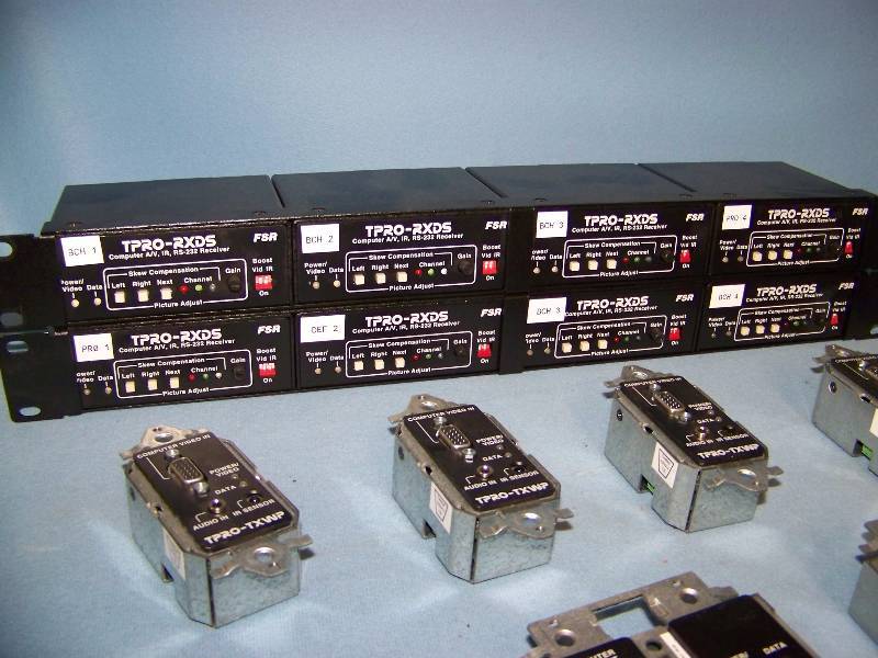 lot 39 image: Lot of FSR TPro-Series HD Twister-Pro Wall & Rack Mounted ComputerAudioVideo Signal Transmitters and Receivers
