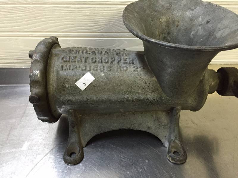 lot 6 image: VINTAGE ENTERPRIZE MEAT GRINDER #22