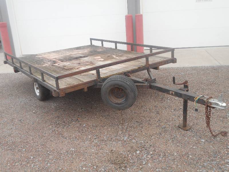 lot 4 image: 1987 Homemade Single Axle 8x10 Tra...