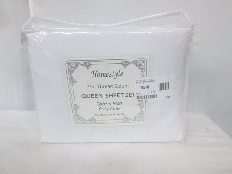 Home Styles Cotton-Rich Percale Sheet Set - Queen