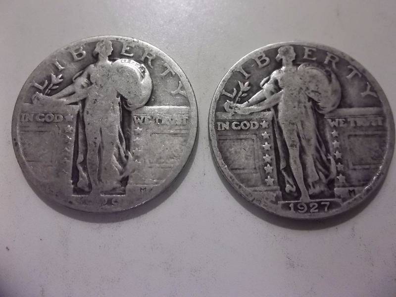2- Standing Liberty Quarters 1927, 1929