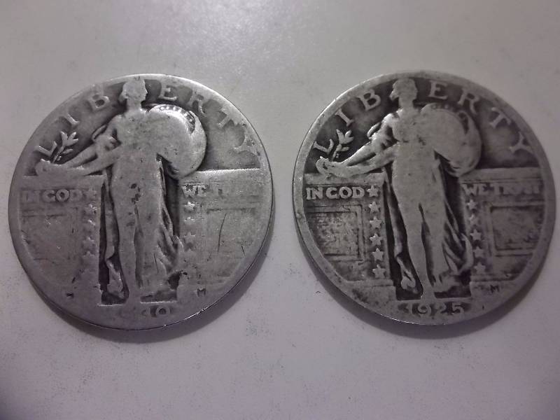 2- Standing Liberty Quarters 1920, 1925