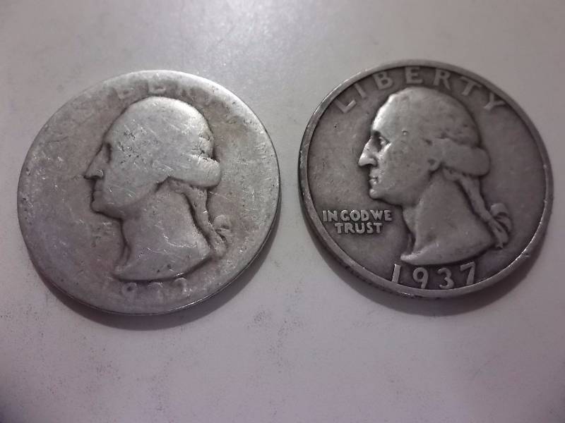 2 Washington Quarters 1932, 1937 S