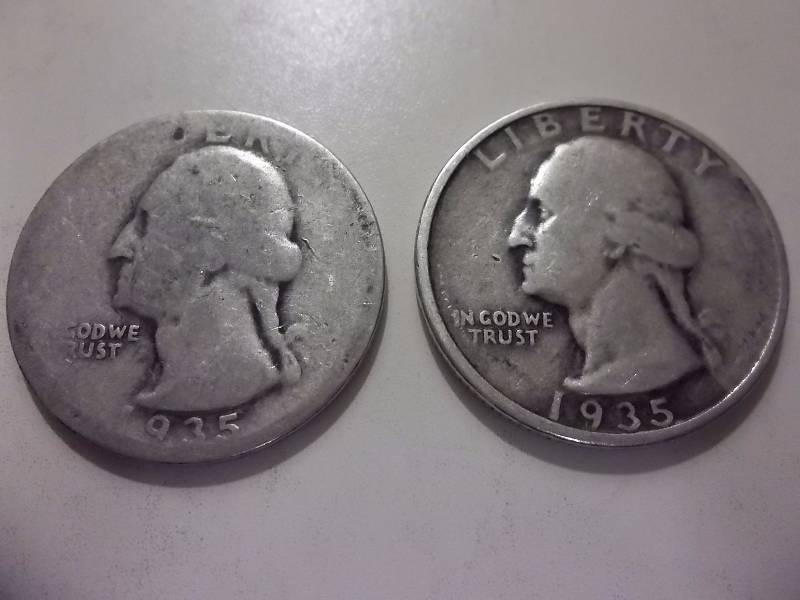 2 Washington Quarters 1935 D, 1935