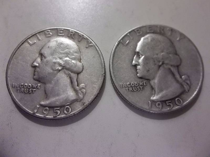 2 Washington Quarters 1950 D, 1950 S