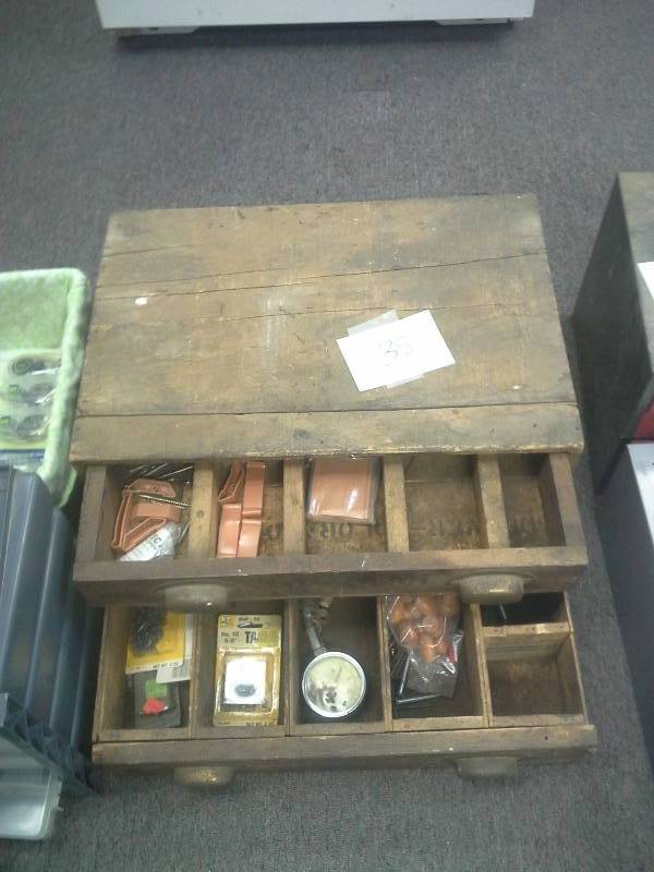 lot 38 image: Antique Wood Tool Box