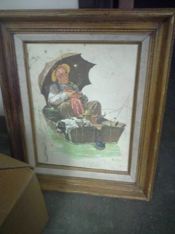 lot 58 image: Pictures(3) and Box of Decorations