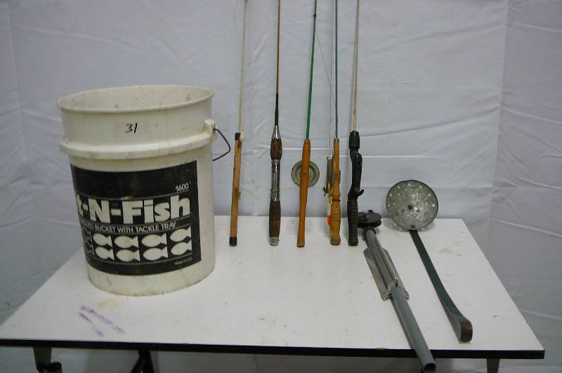 Ice Fishing Poles & Bucket