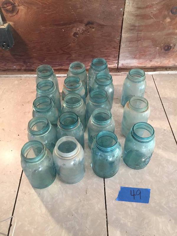 18 BALL AND ATLAS GLASS JARS