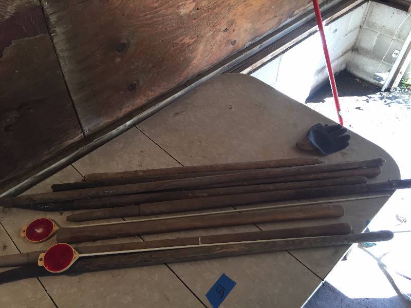 LOT OF WOOD HANDLES FOR VARIOUS THINGS