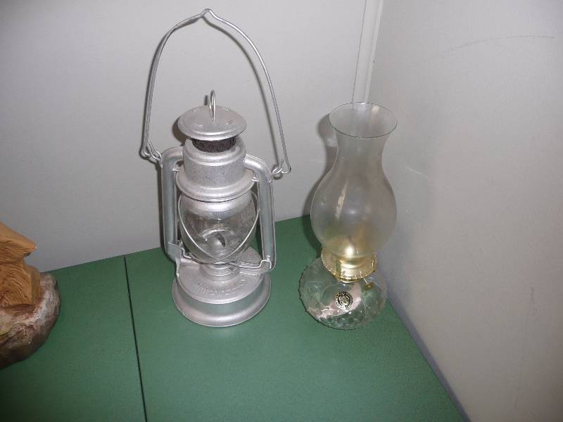 lot 16 image: VINTAGE LANTERN & OIL LAMP