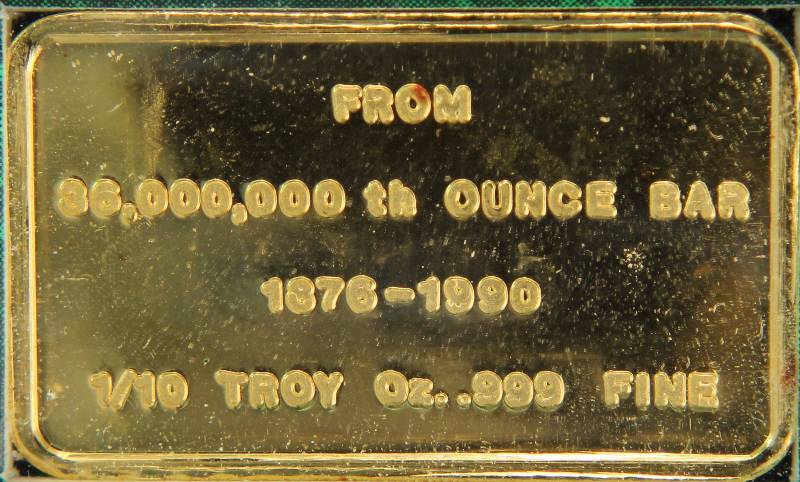 110th OZ. .999 FINE GOLD HOMESTAKE BAR SEALED