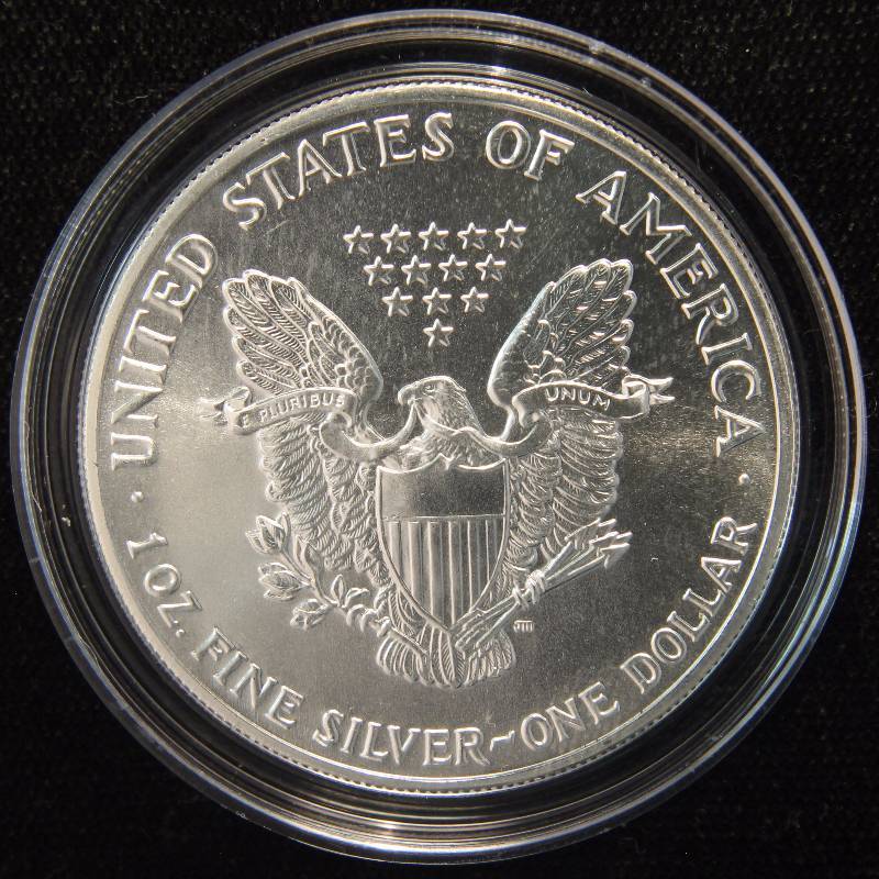 1989 AMERICAN SILVER EAGLE 1 TROY Oz. .999 FINE SILVER DOLLAR IN AIRTITE HOLDER