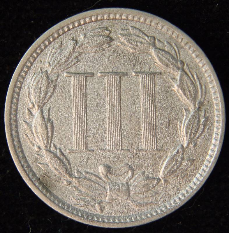 1881 US 3 CENT NICKEL XF DETAILS POROUS