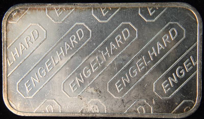1 TROY OZ. .999 FINE SILVER VINTAGE ENGELHARD BAR