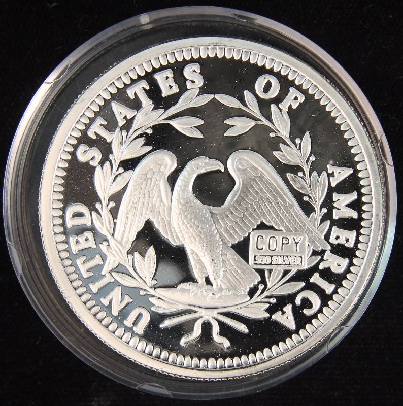 2 TROY OZ. .999 FINE SILVER PROOF 1794 FLOWING HAIR DOLLAR DESIGN IN AIRTITE HOLDER