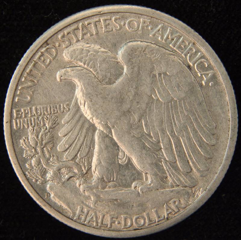 1944-D WALKING LIBERTY SILVER HALF DOLLAR AU