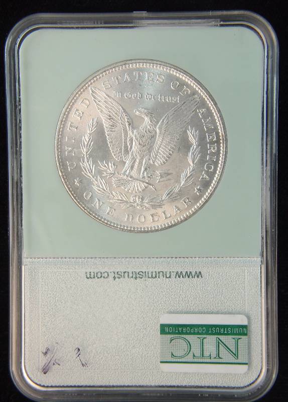 1896 MORGAN SILVER DOLLAR CERTIFIED MS66 BY NTC