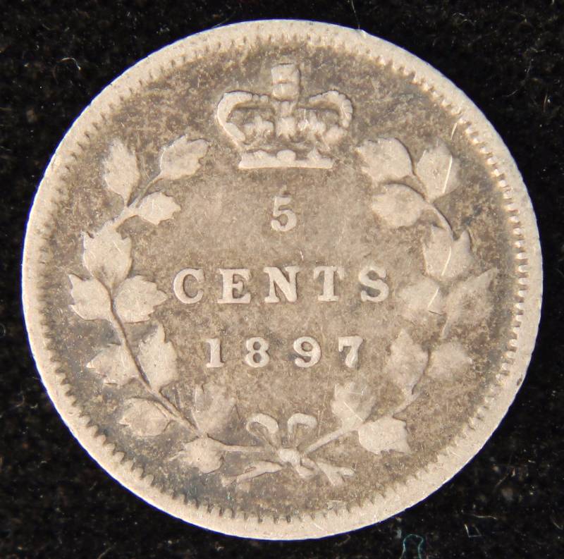 1897 CANADA SILVER 5 CENT VF