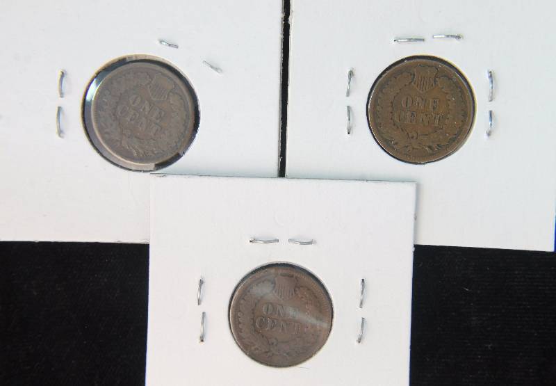 GROUP OF 3 INDIAN HEAD CENTS 1893, 1895 & 1897