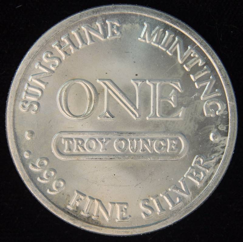 1 TROY OZ. .999 FINE SILVER ROUND SUNSHINE SILVER EAGLE