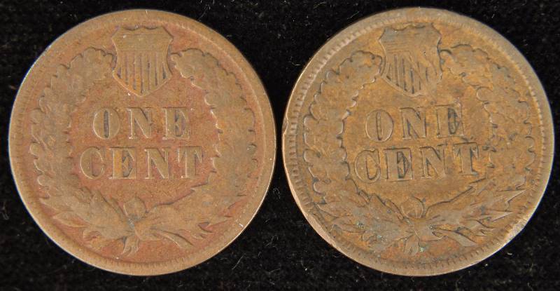 GROUP OF 2 INDIAN HEAD CENTS 1888 & 1896 VG-F