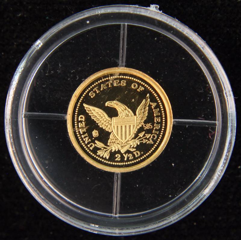 PROOF GOLD 12 GRAM (.5 G) .585 (14K) IN AIRTITE HOLDER WITH CERTIFICATE