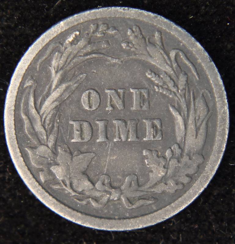1914 BARBER SILVER DIME FULL LIBERTY VERY FINE