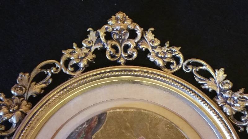 lot 82 image: (2) Decoupage Art in Ornate Frames