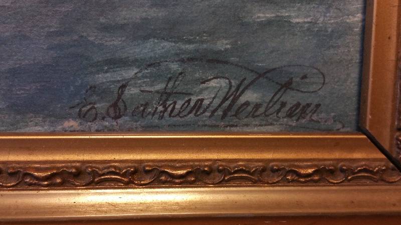 lot 102 image: Antique Signed Oil on Board Nautical Scene