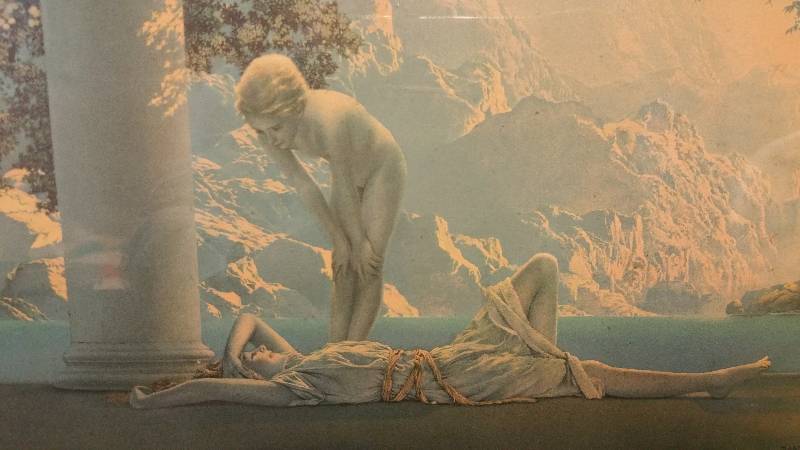 lot 106 image: Maxfield Parrish Framed Vintage Litho
