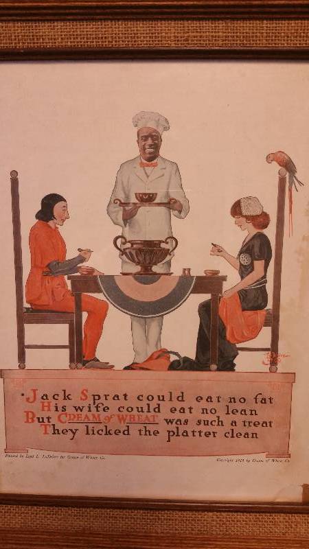 lot 107 image: Antique 1915 Cream of Wheat Framed Advertisement