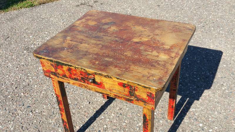 lot 11 image: Antique Writing Table Shabby Chic  Chippy