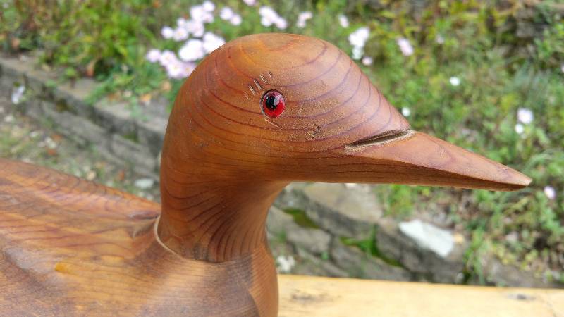 lot 126 image: French Broad River Decoy Company Carved Loon